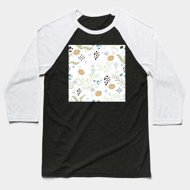 Algae Pattern Baseball T-Shirt by Countryside